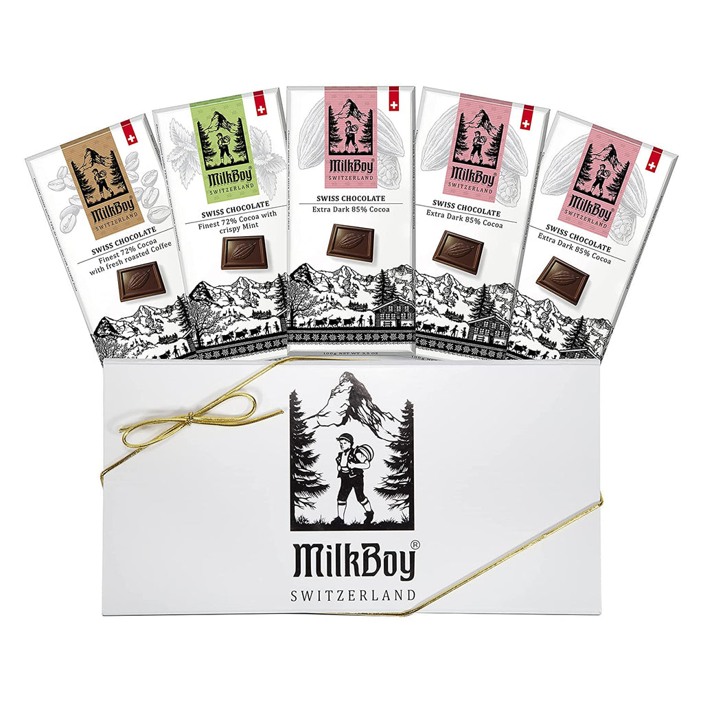 Milkboy Finest Swiss 72% Dark Chocolate with crispy Mint